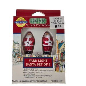 Lemax Village Collection Yard Light Santa Set Of 2 Christmas Village Decor